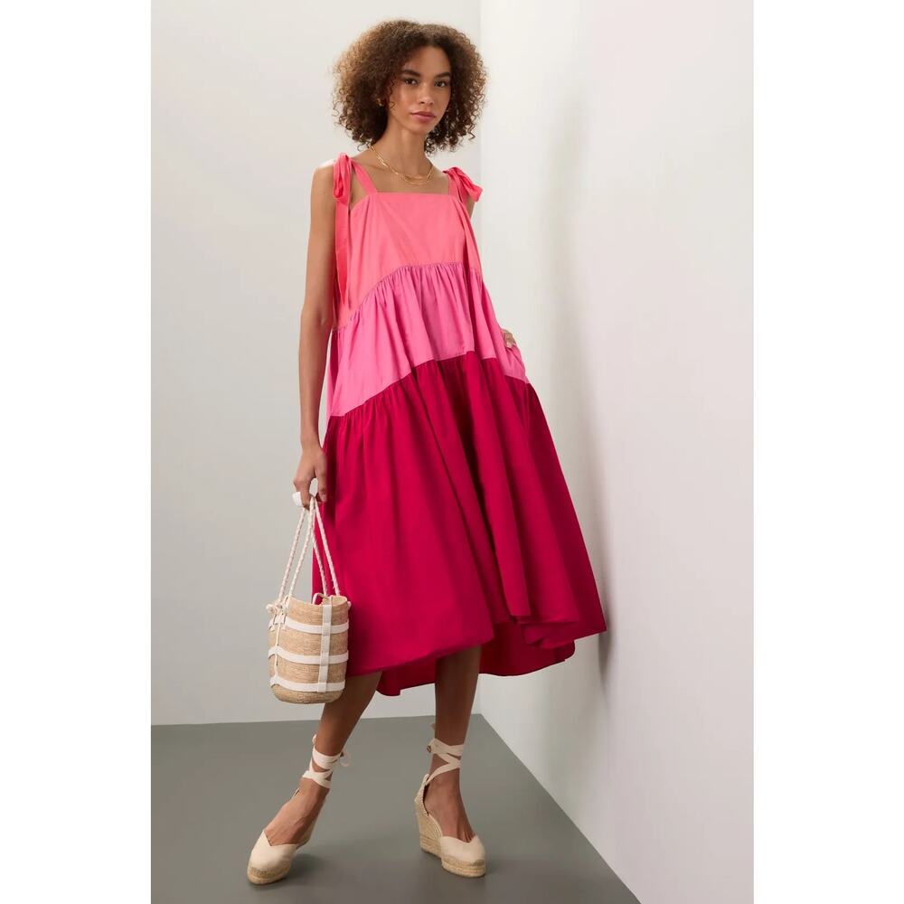 Peter Som‎ Three Tier Pink Midi Dress Size 0